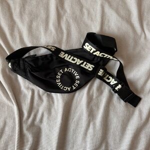 SET Active Black and White Logo Waist Bag